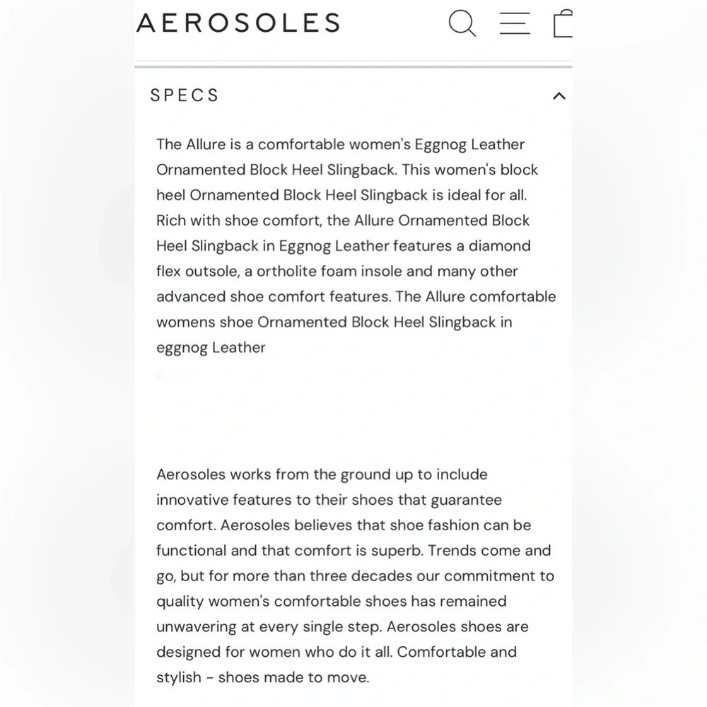 NWT AEROSOLES Women's Eggnog Slingback Heels - Picture 7 of 10